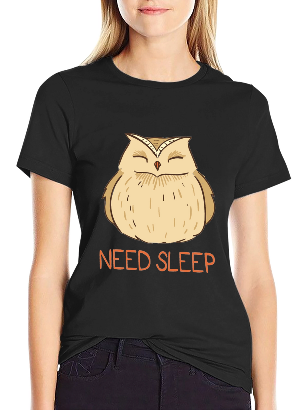 Need Sleep Owl Graphic Tee - Black T-Shirt