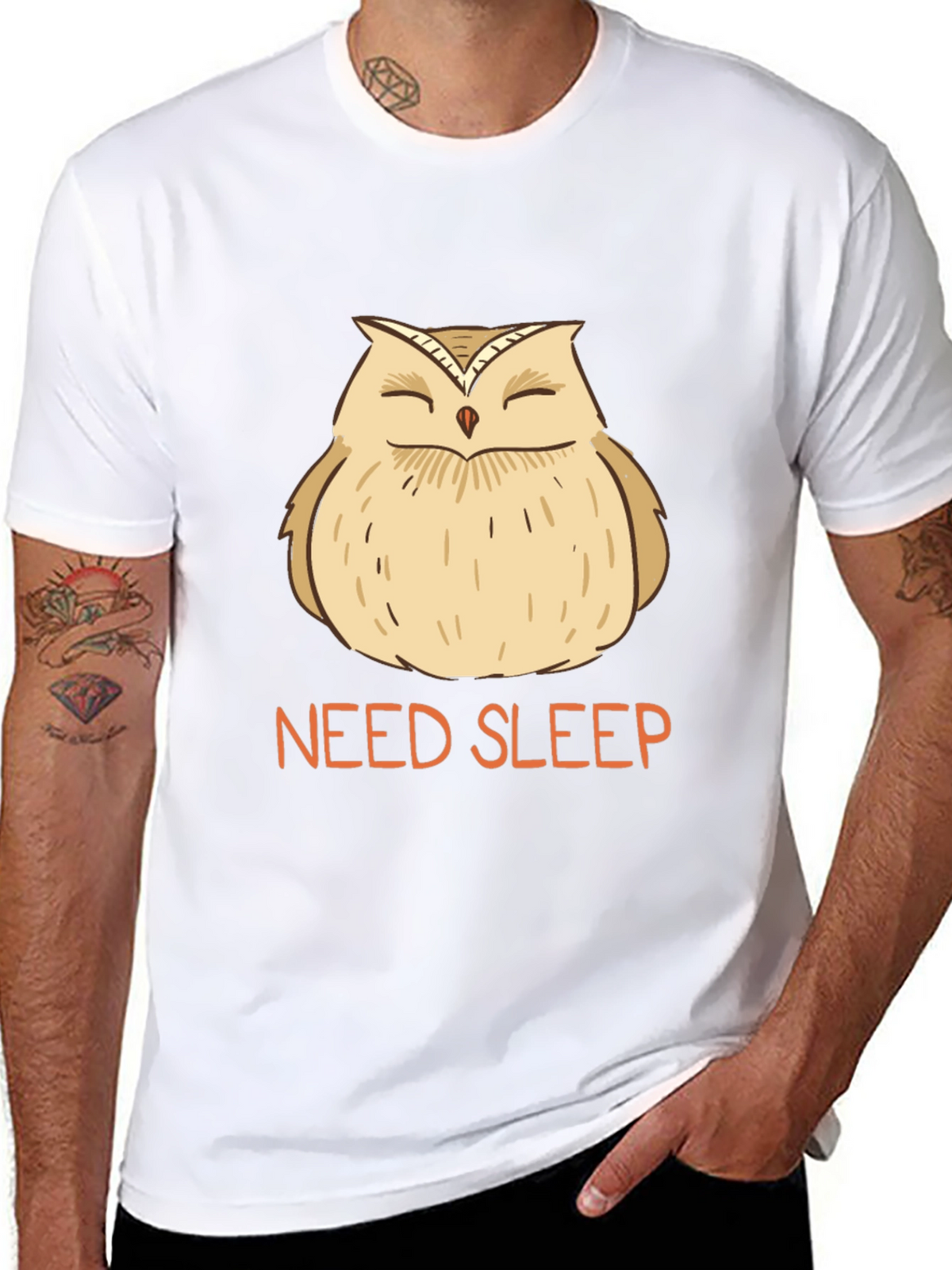 Need Sleep Owl Graphic Tee - Black T-Shirt