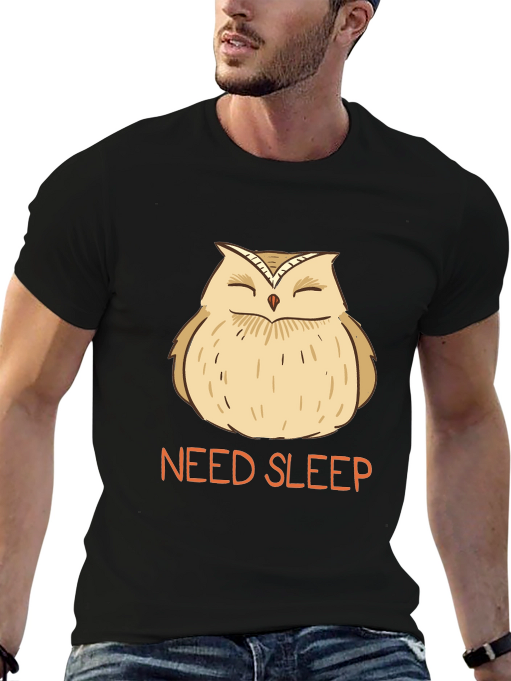 Need Sleep Owl Graphic Tee - Black T-Shirt