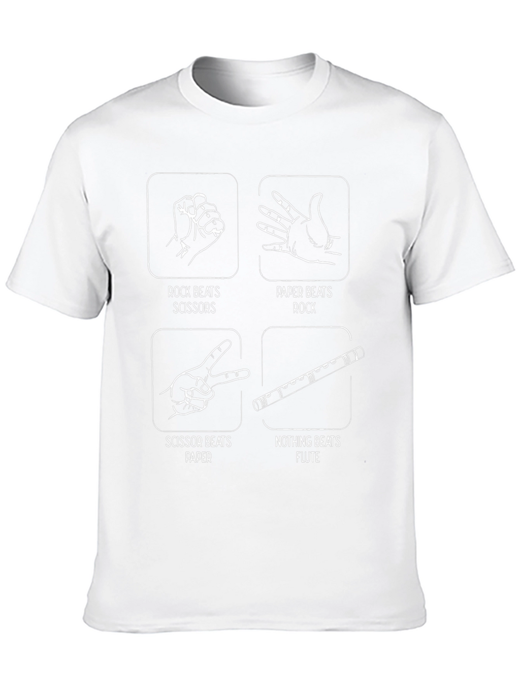 Rock Paper Scissors Flute Funny Graphic T-Shirt