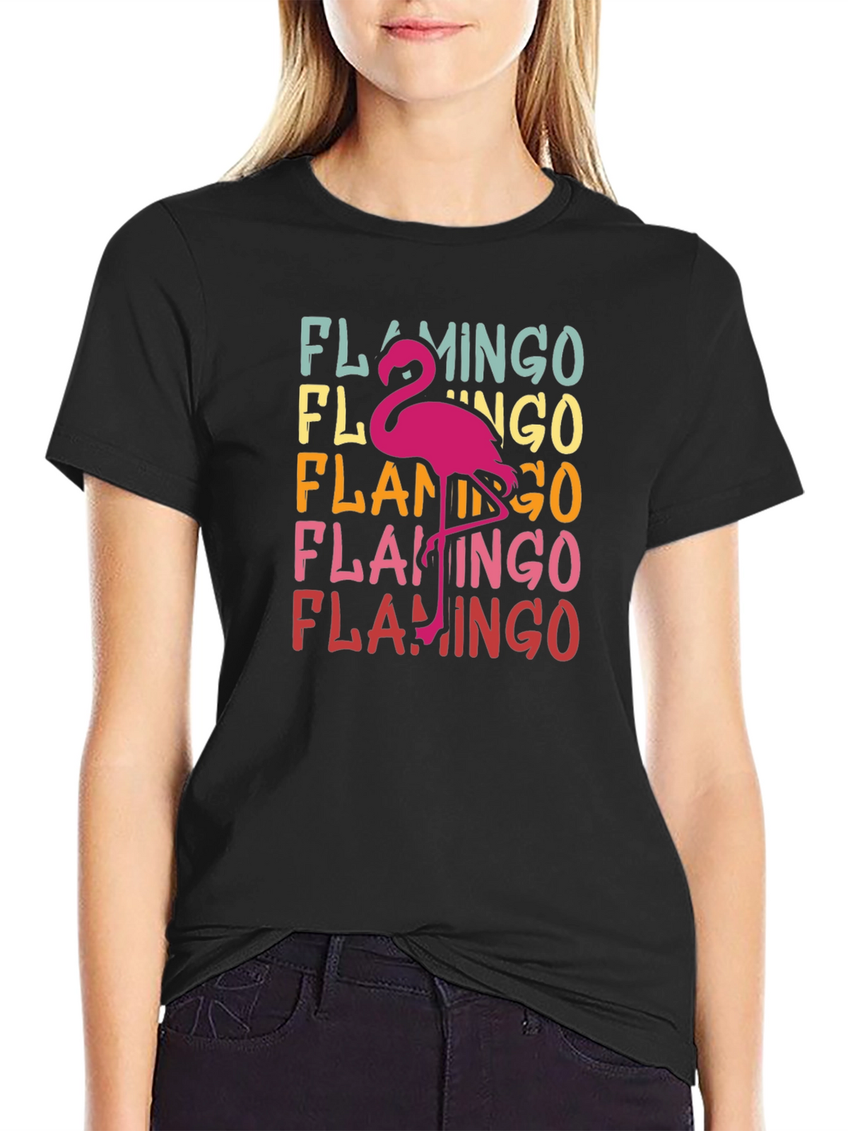 Retro Flamingo T-Shirt - Tropical Bird Tee