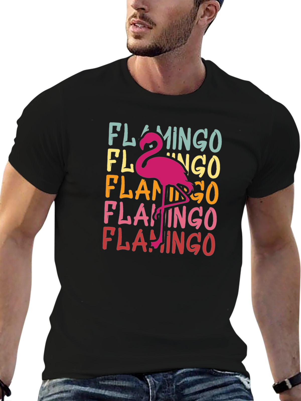 Retro Flamingo T-Shirt - Tropical Bird Tee