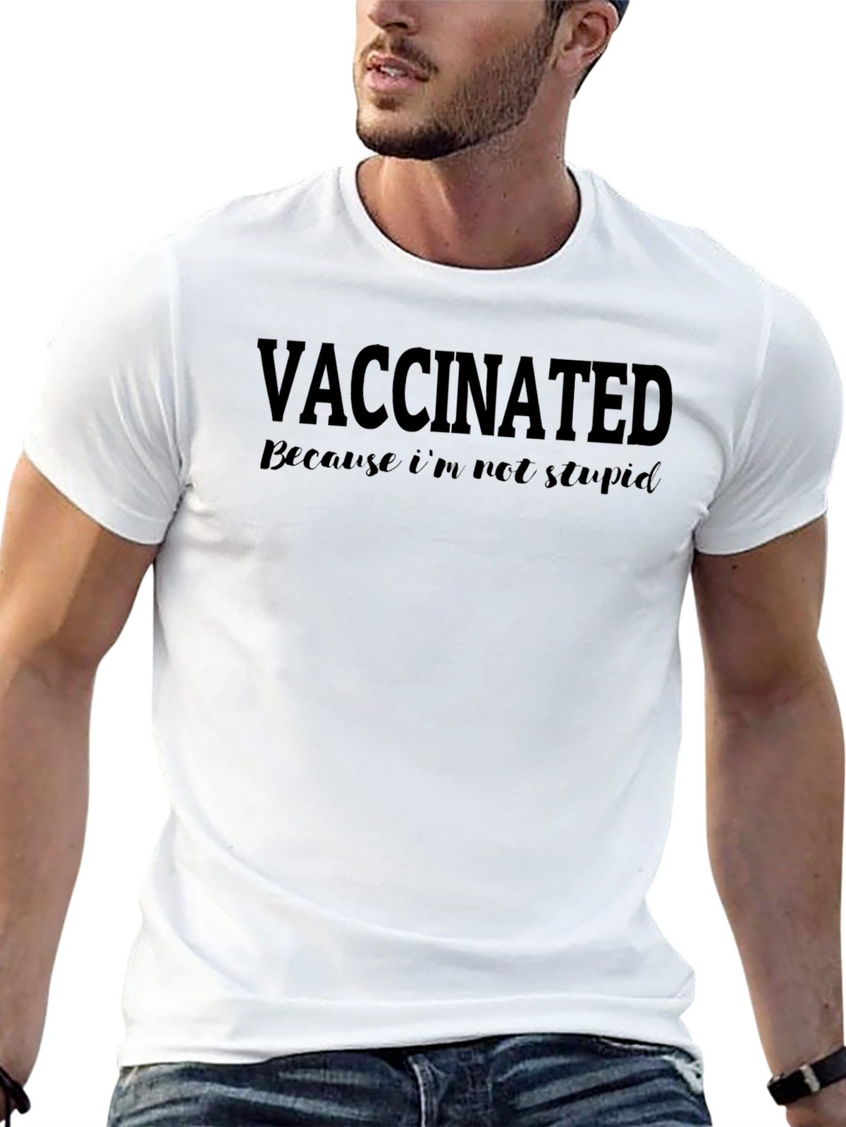 Vaccinated Funny Graphic T-Shirt - Anti-Stupid Black Tee