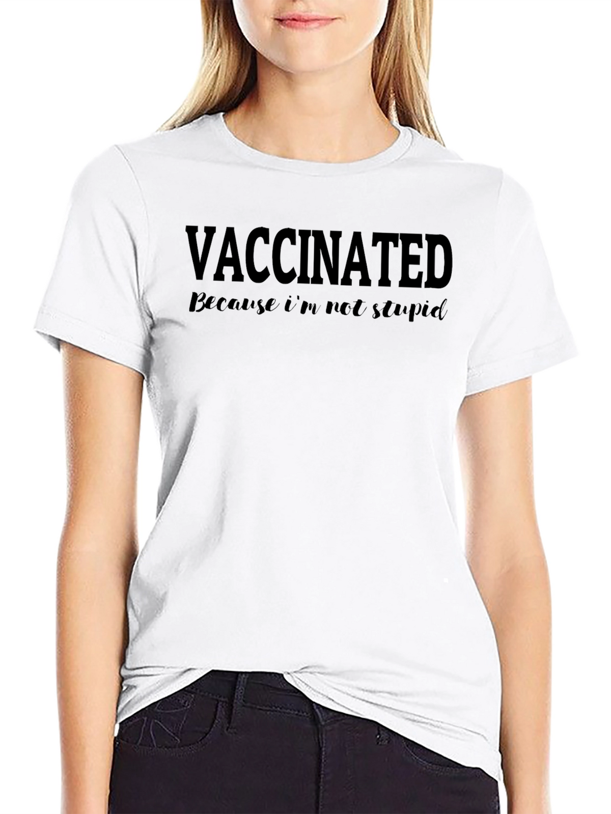 Vaccinated Funny Graphic T-Shirt - Anti-Stupid Black Tee