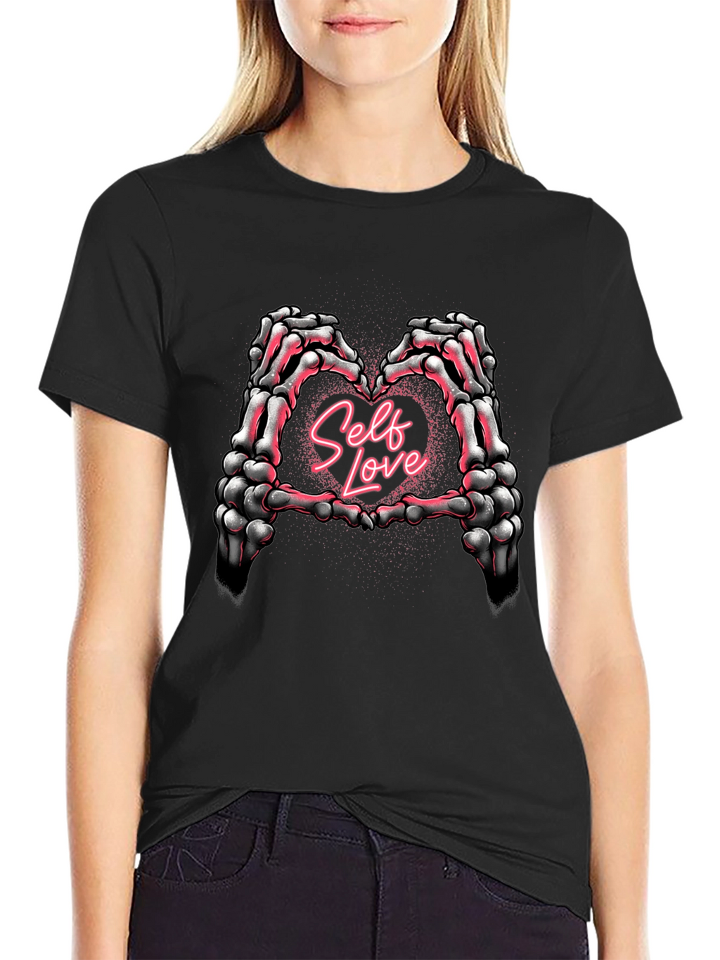 Self Love Skeleton Hands Heart T-Shirt