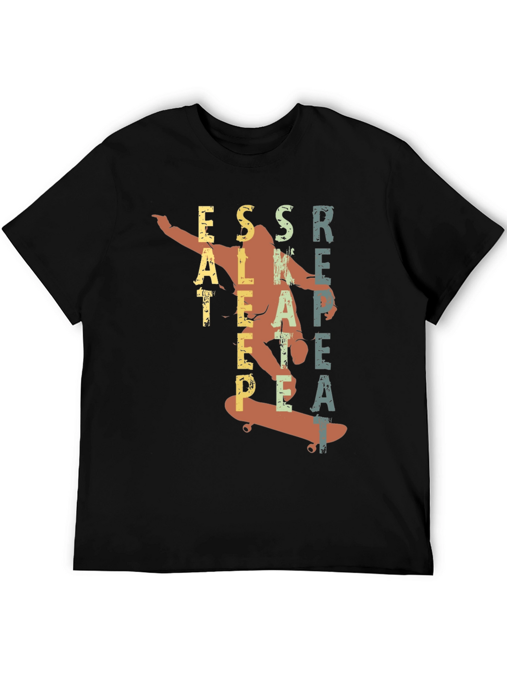 Eat Sleep Skate Repeat Black Graphic Tee