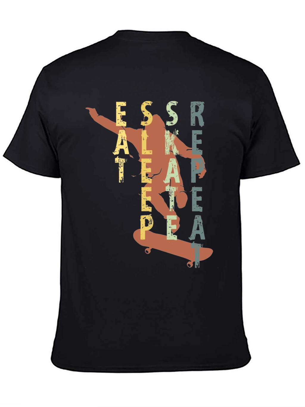 Eat Sleep Skate Repeat Black Graphic Tee