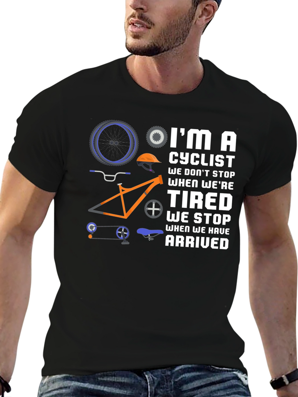 Cyclist Graphic T-Shirt - Never Stop Riding