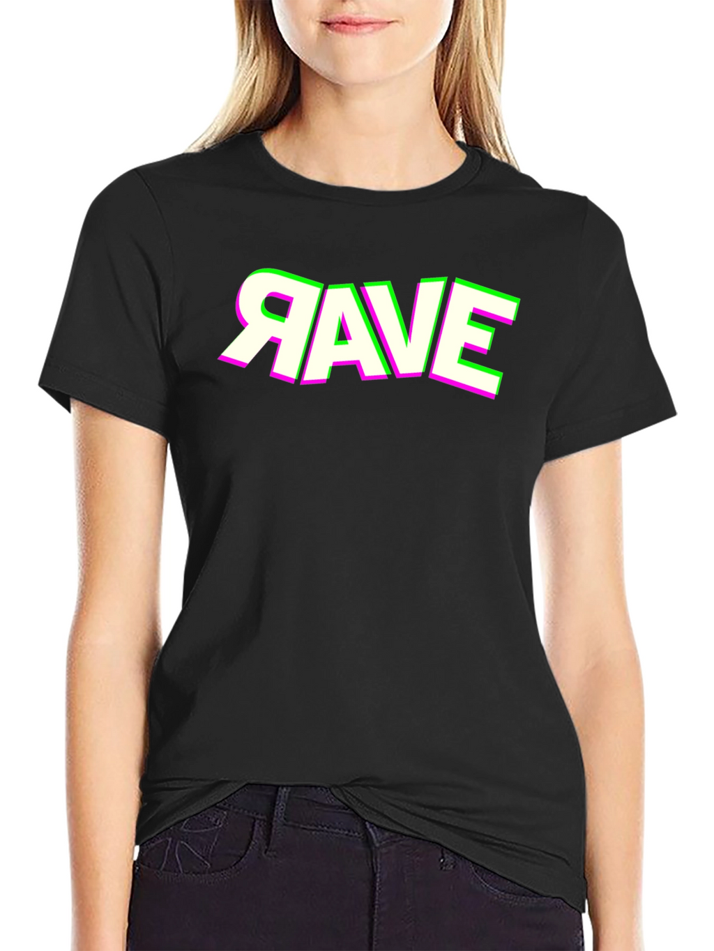 Rave Graphic Tee - Neon Accent Shirt