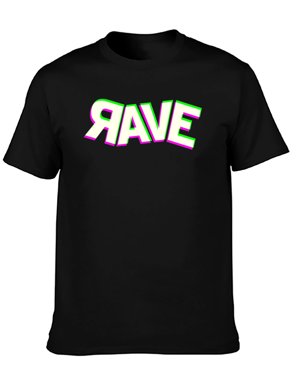 Rave Graphic Tee - Neon Accent Shirt