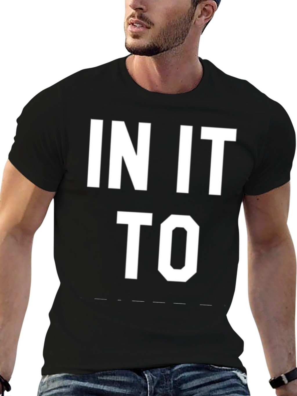 In It To Win It Black Graphic Tee Shirt