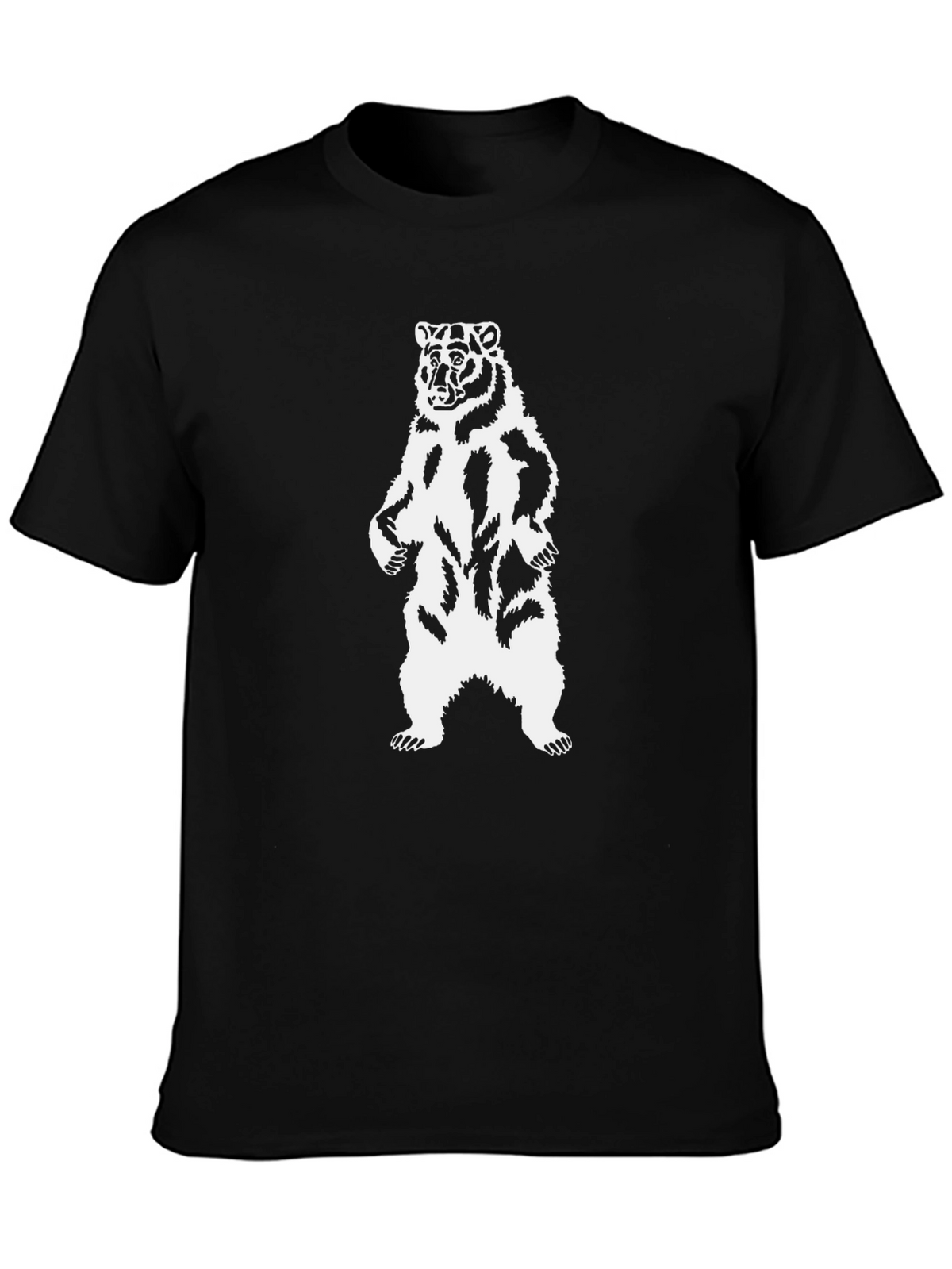 Bear Graphic T-Shirt - Black Animal Design