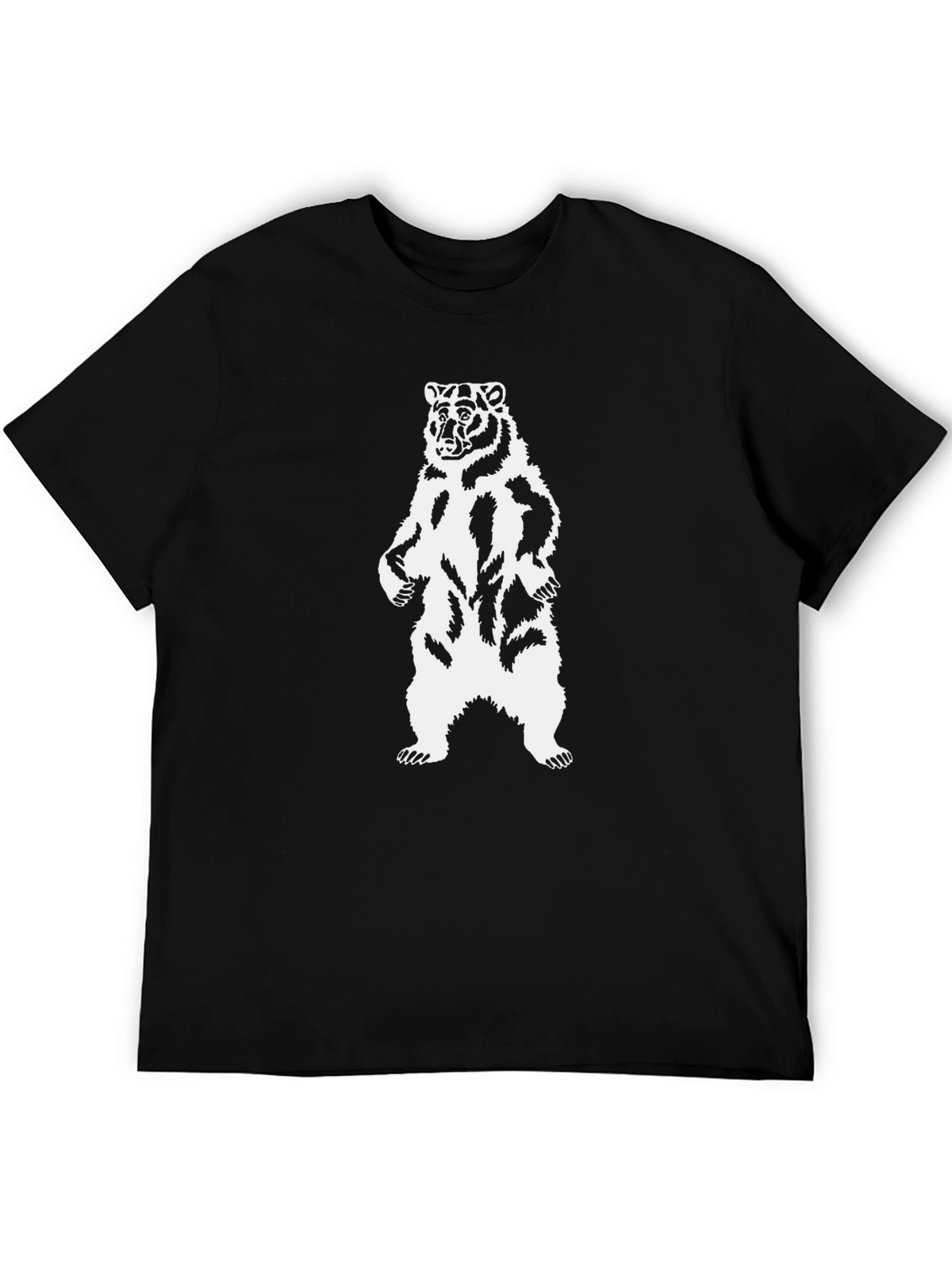Bear Graphic T-Shirt - Black Animal Design