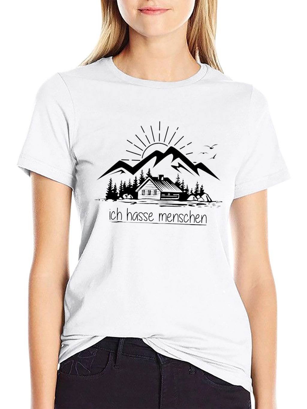 Ich Hasse Menschen T-Shirt - Mountain Cabin Graphic