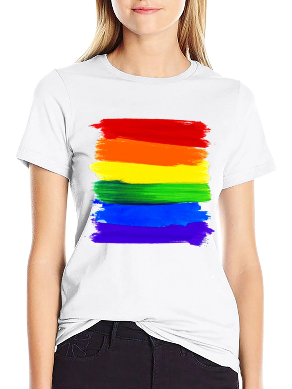 Pride Rainbow Stripe T-Shirt - LGBTQ+ Ally Tee