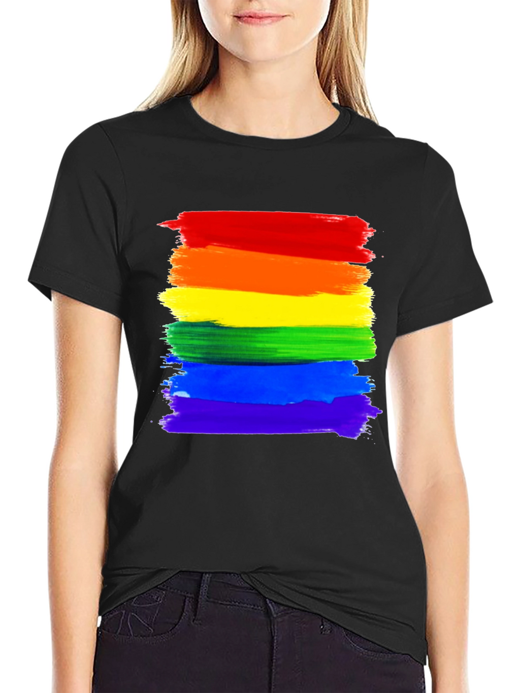 Pride Rainbow Stripe T-Shirt - LGBTQ+ Ally Tee