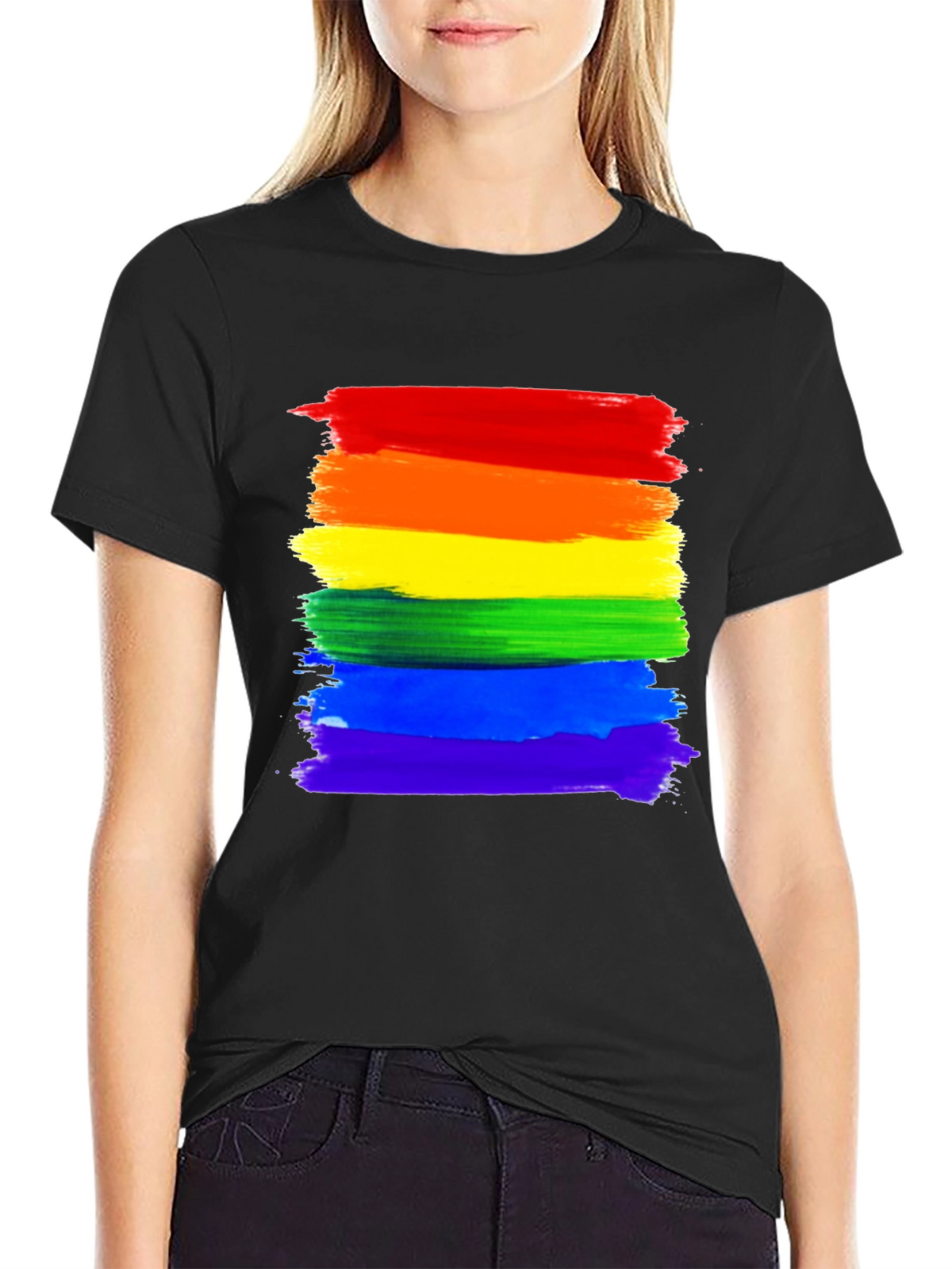 Pride Rainbow Stripe T-Shirt - LGBTQ+ Ally Tee