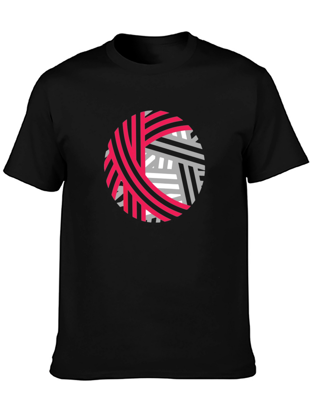 Abstract Yarn Ball Graphic Tee - Black
