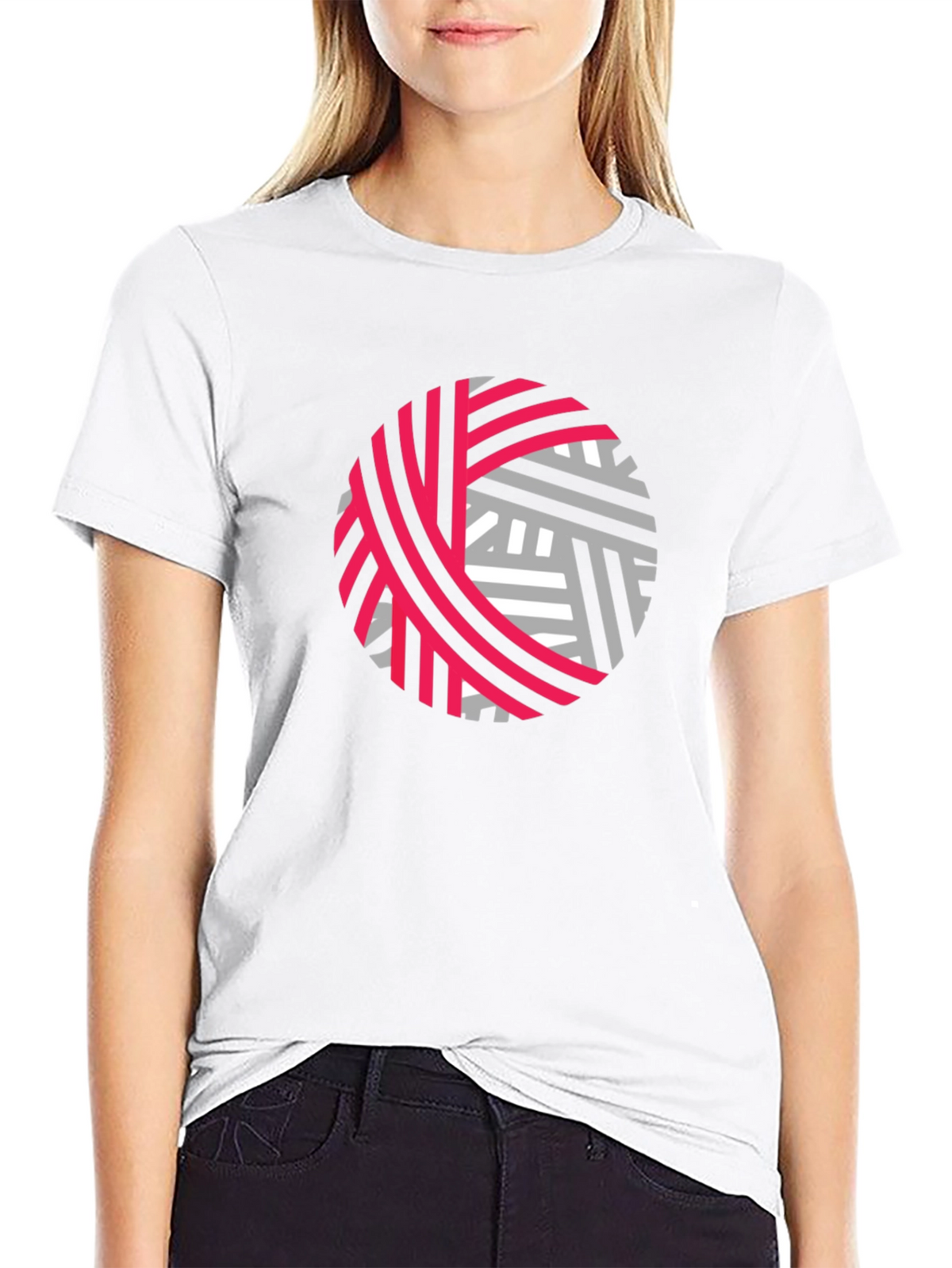 Abstract Yarn Ball Graphic Tee - Black