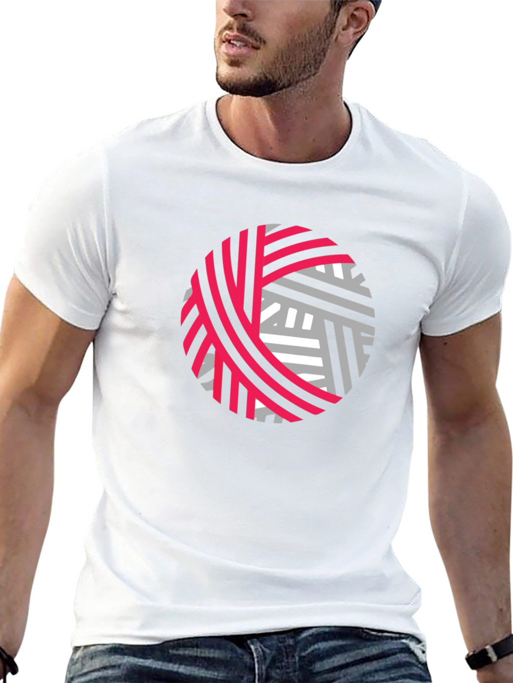 Abstract Yarn Ball Graphic Tee - Black
