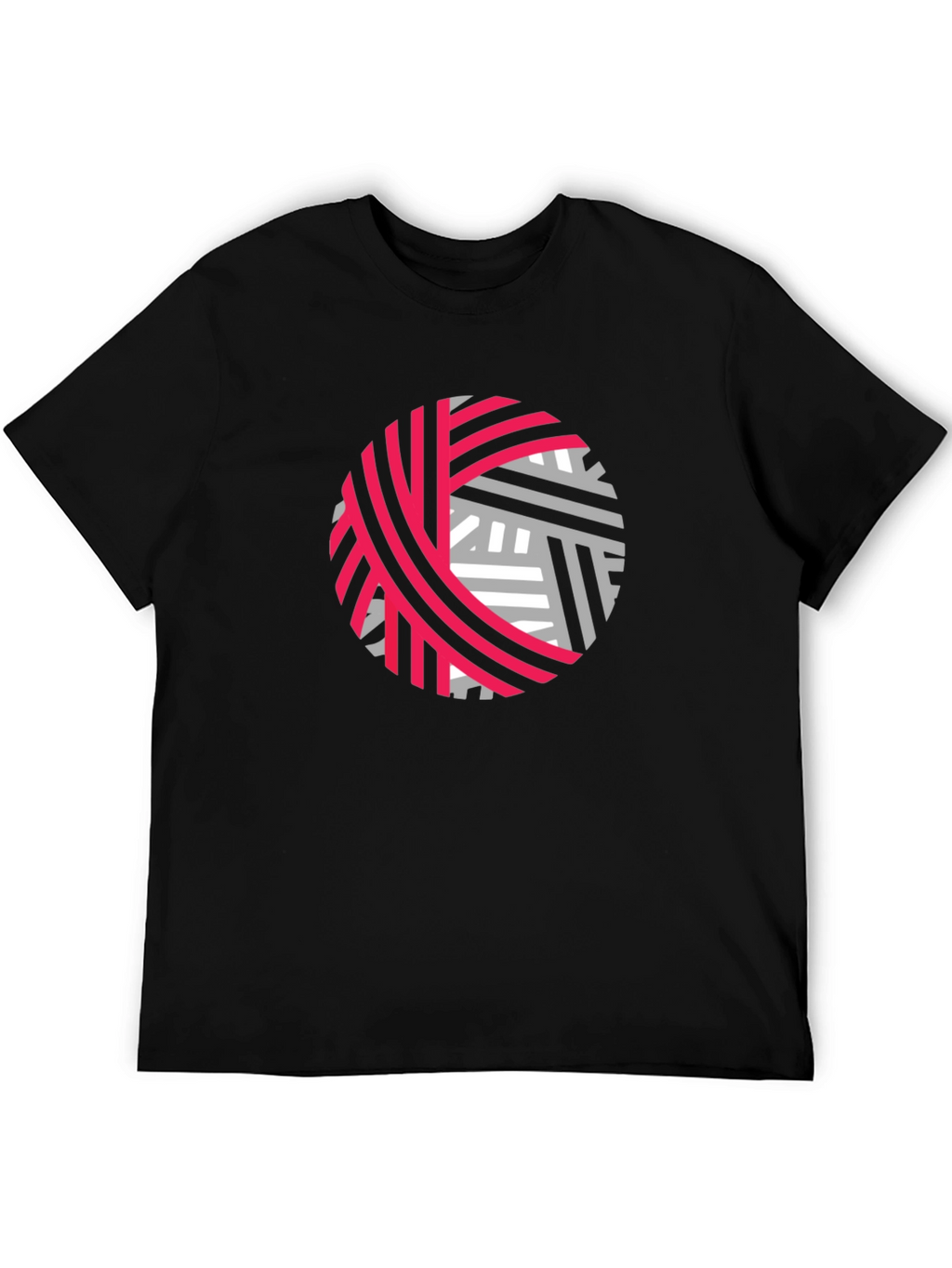Abstract Yarn Ball Graphic Tee - Black