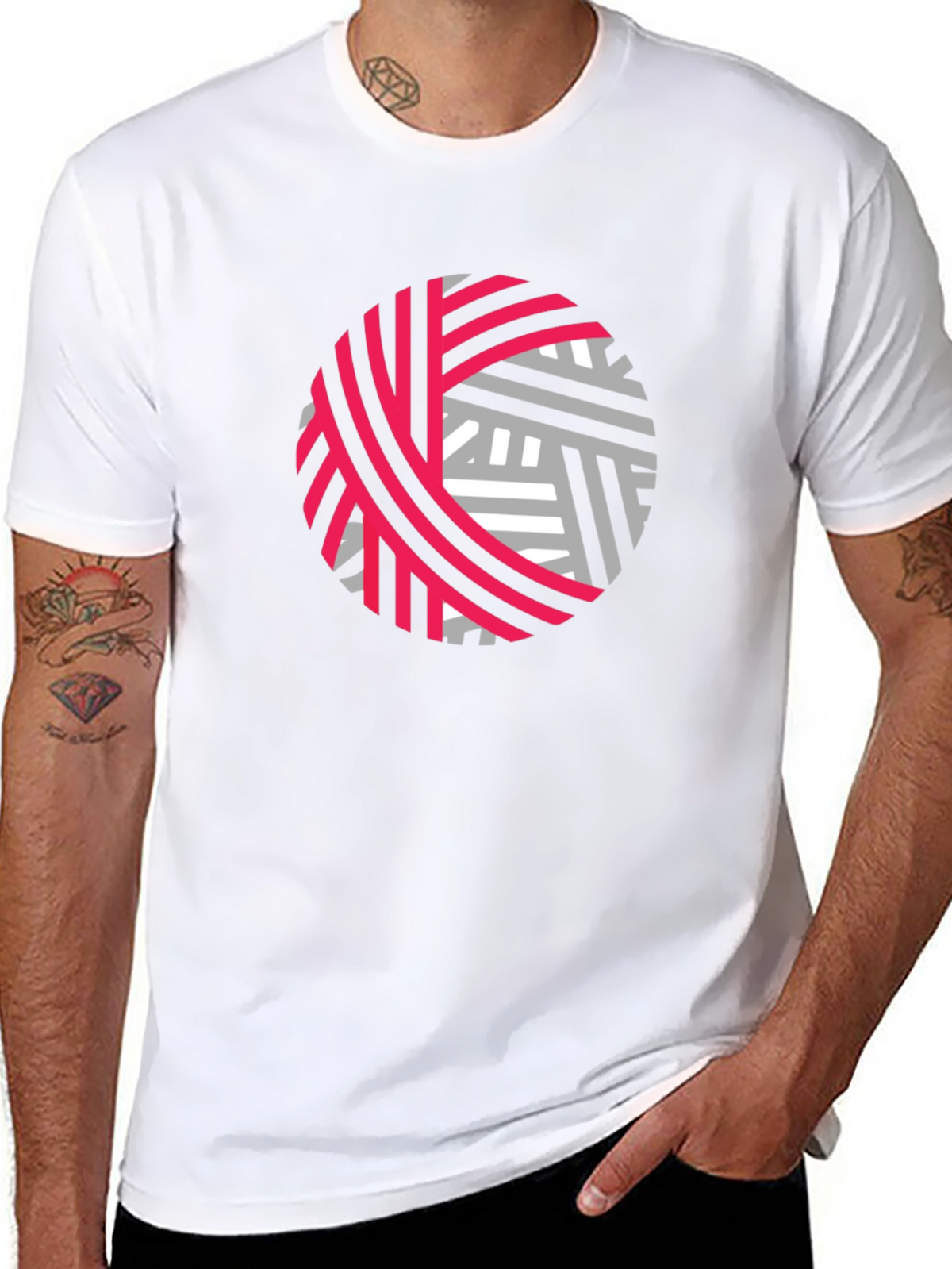 Abstract Yarn Ball Graphic Tee - Black