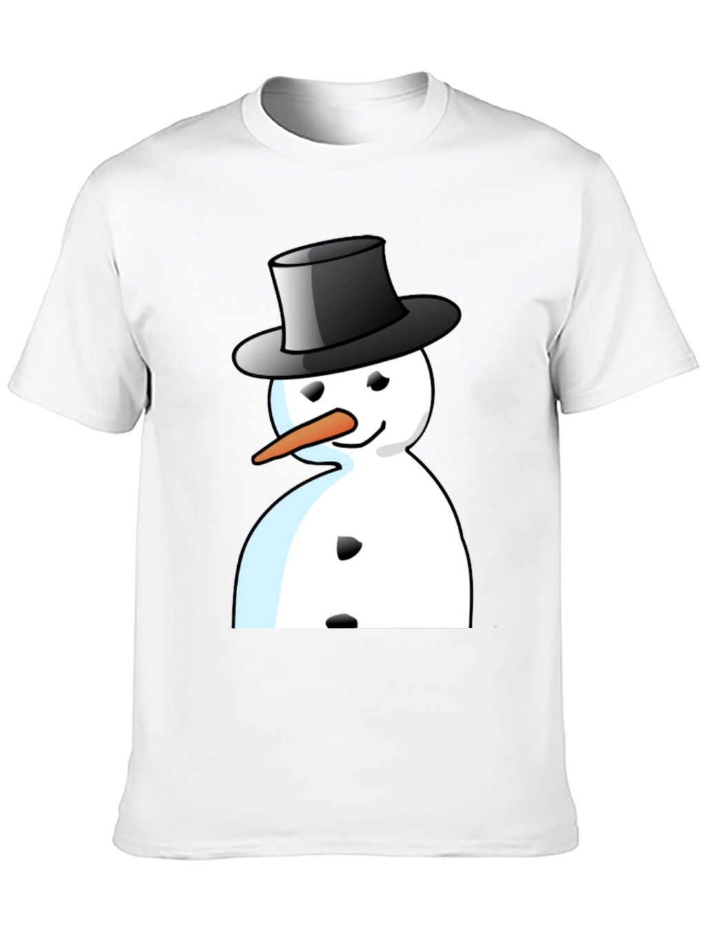 Snowman Graphic T-Shirt - Black Cotton Blend Tee