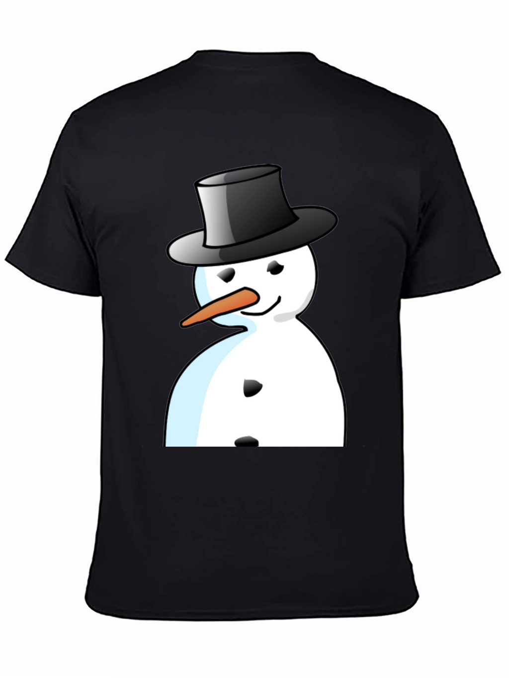 Snowman Graphic T-Shirt - Black Cotton Blend Tee