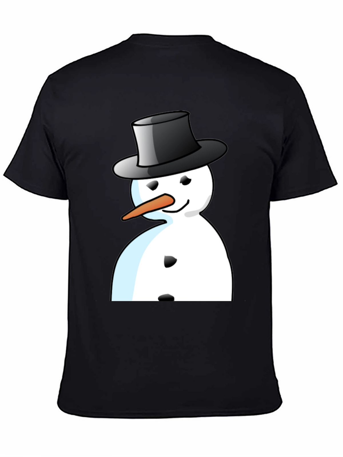 Snowman Graphic T-Shirt - Black Cotton Blend Tee