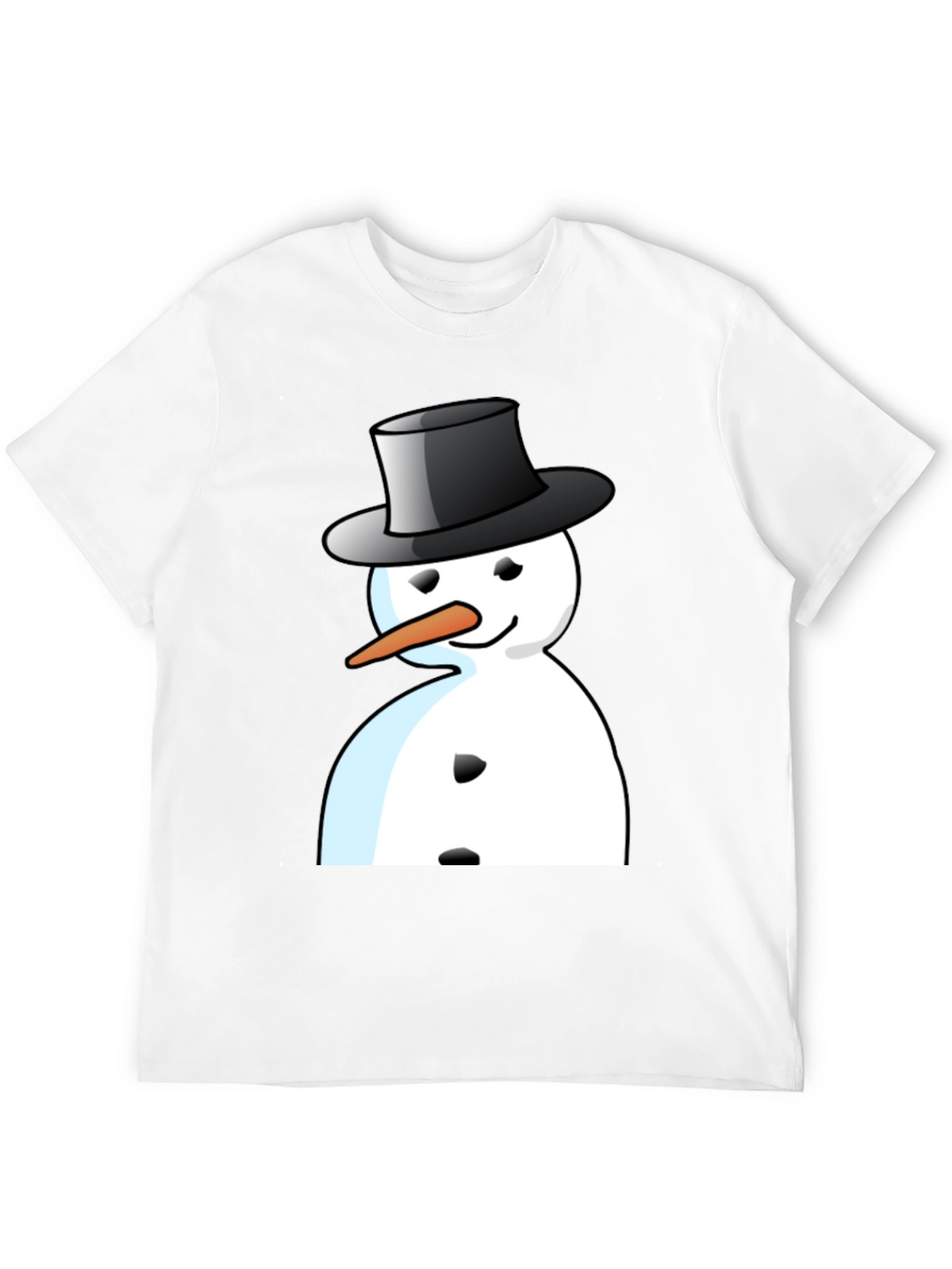 Snowman Graphic T-Shirt - Black Cotton Blend Tee