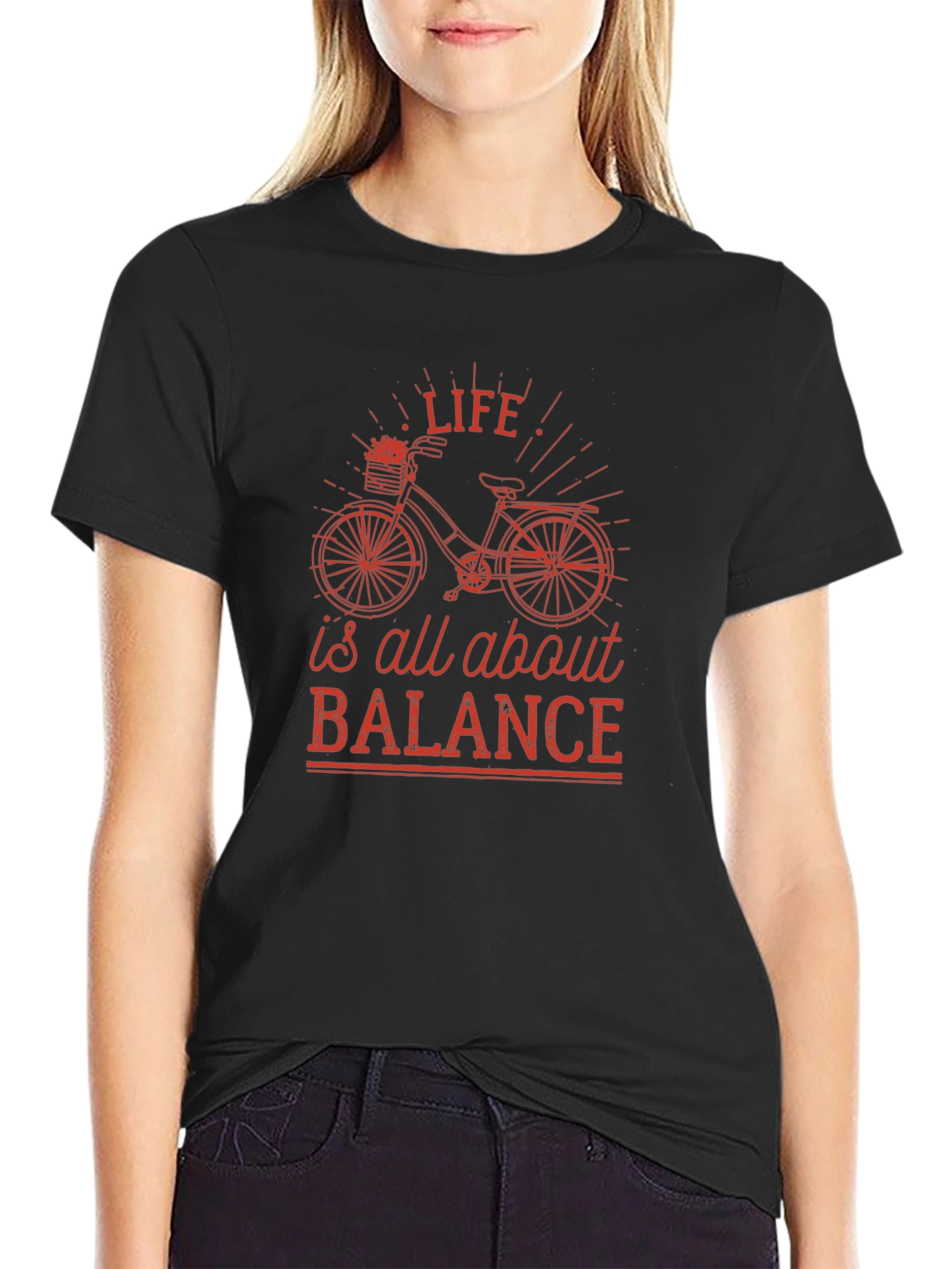 Life is All About Balance Black Graphic Tee