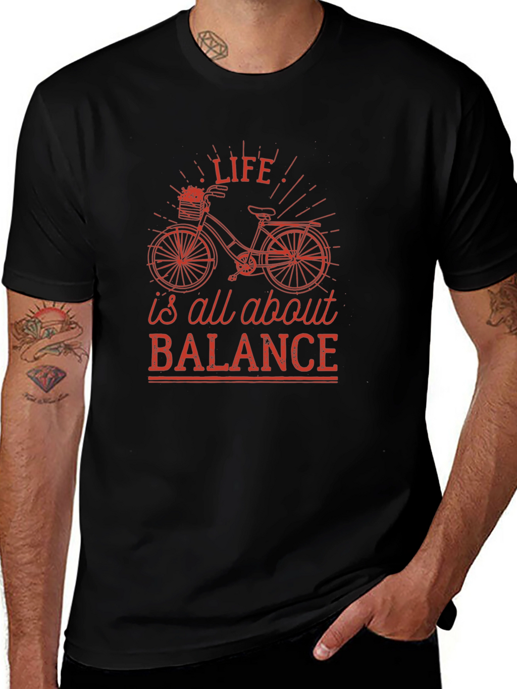 Life is All About Balance Black Graphic Tee