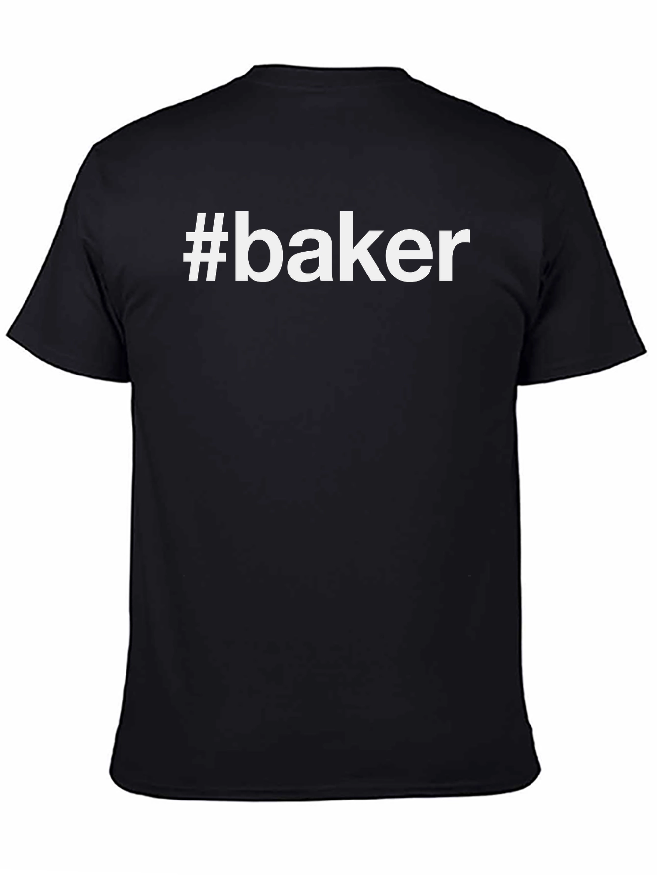 #Baker Black Cotton Crew Neck Short Sleeve T-Shirt