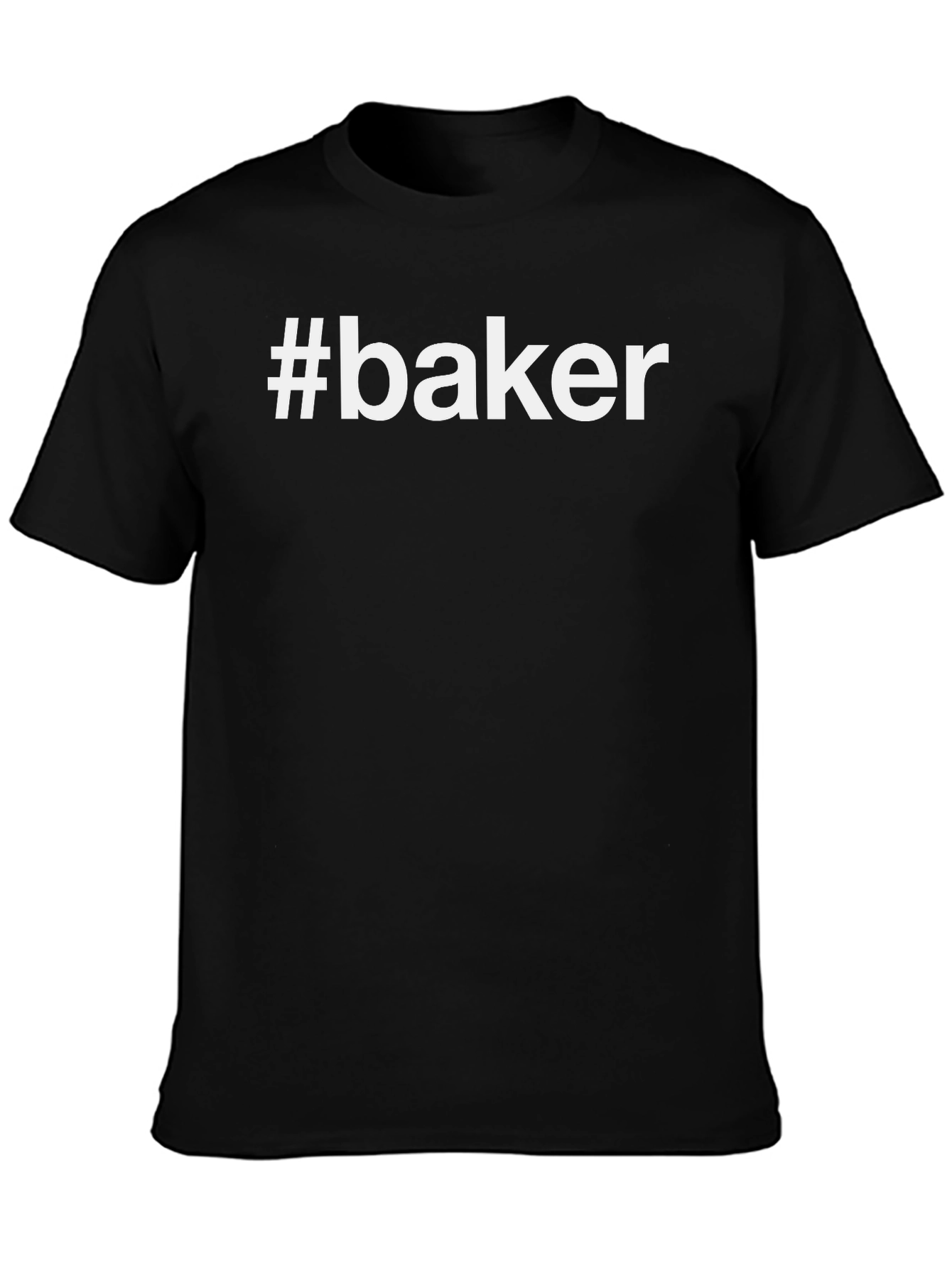 #Baker Black Cotton Crew Neck Short Sleeve T-Shirt