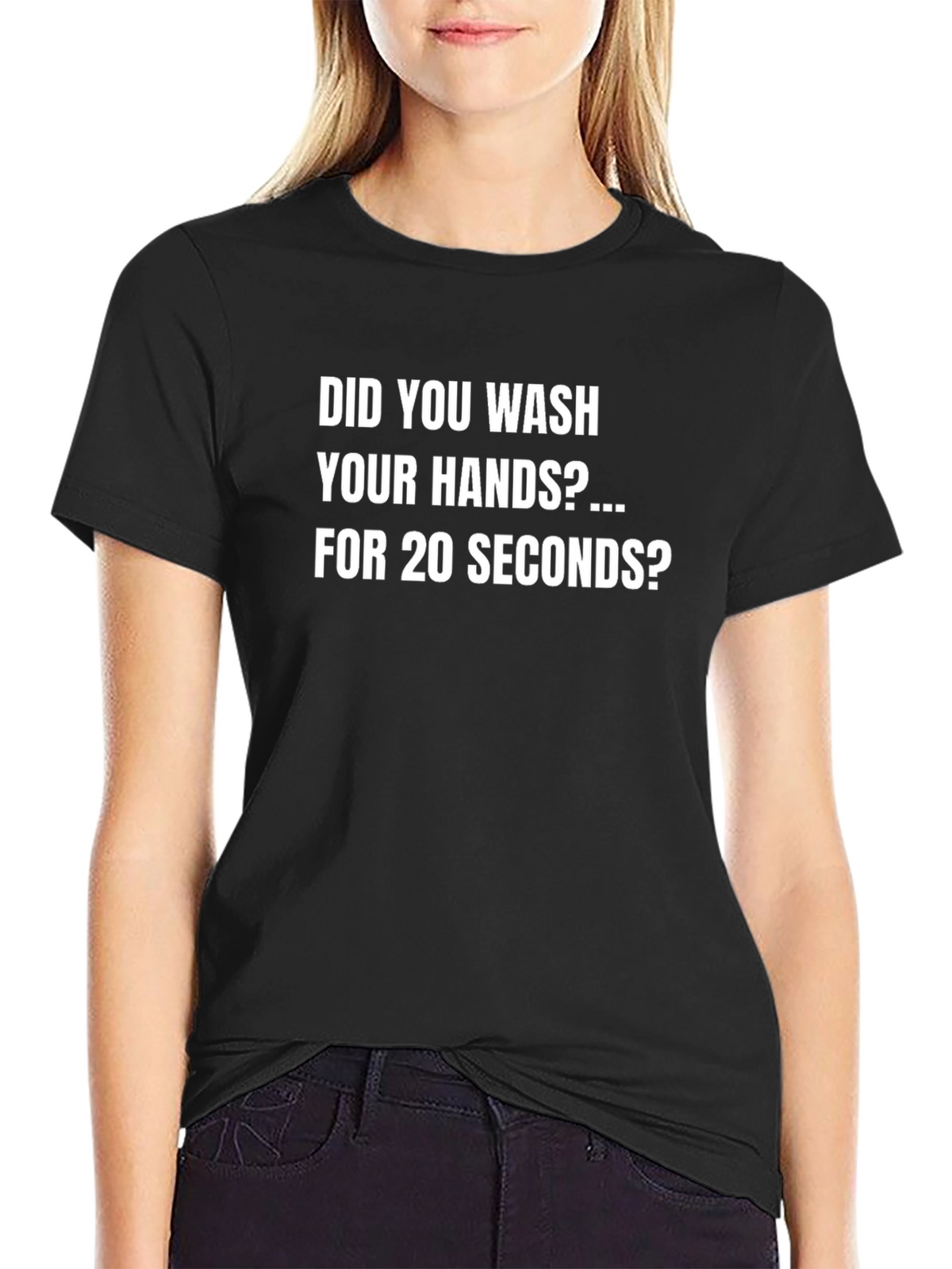 Wash Hands 20 Seconds Graphic Tee - Black Cotton