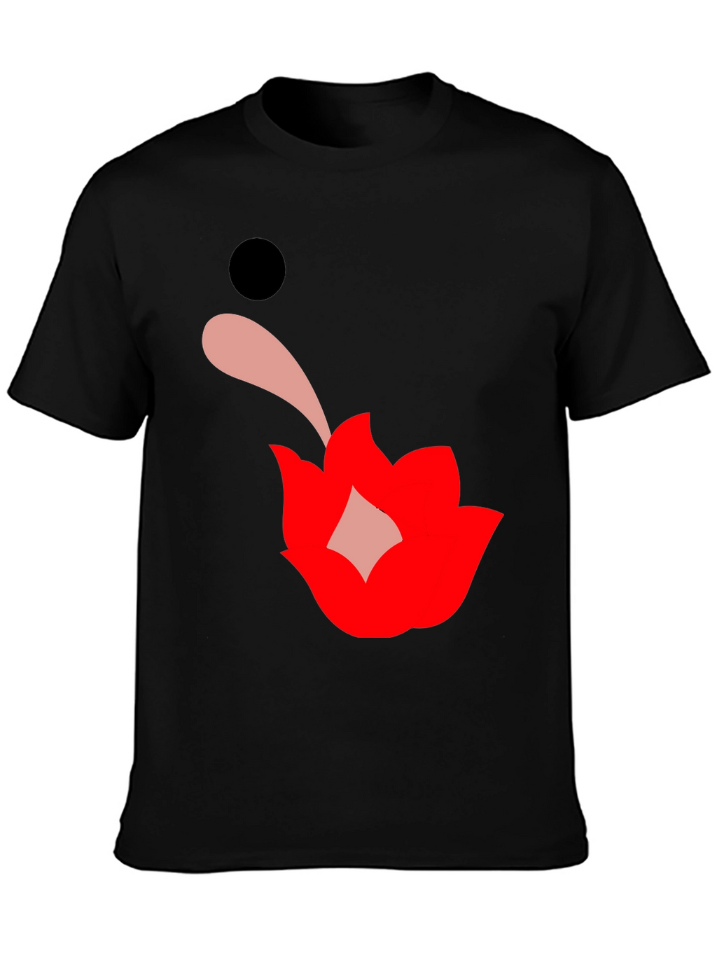 Graphic Print Black Tee