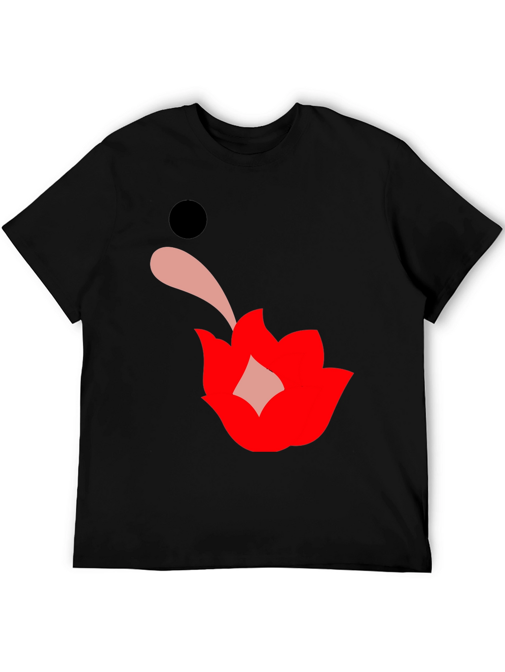 Graphic Print Black Tee