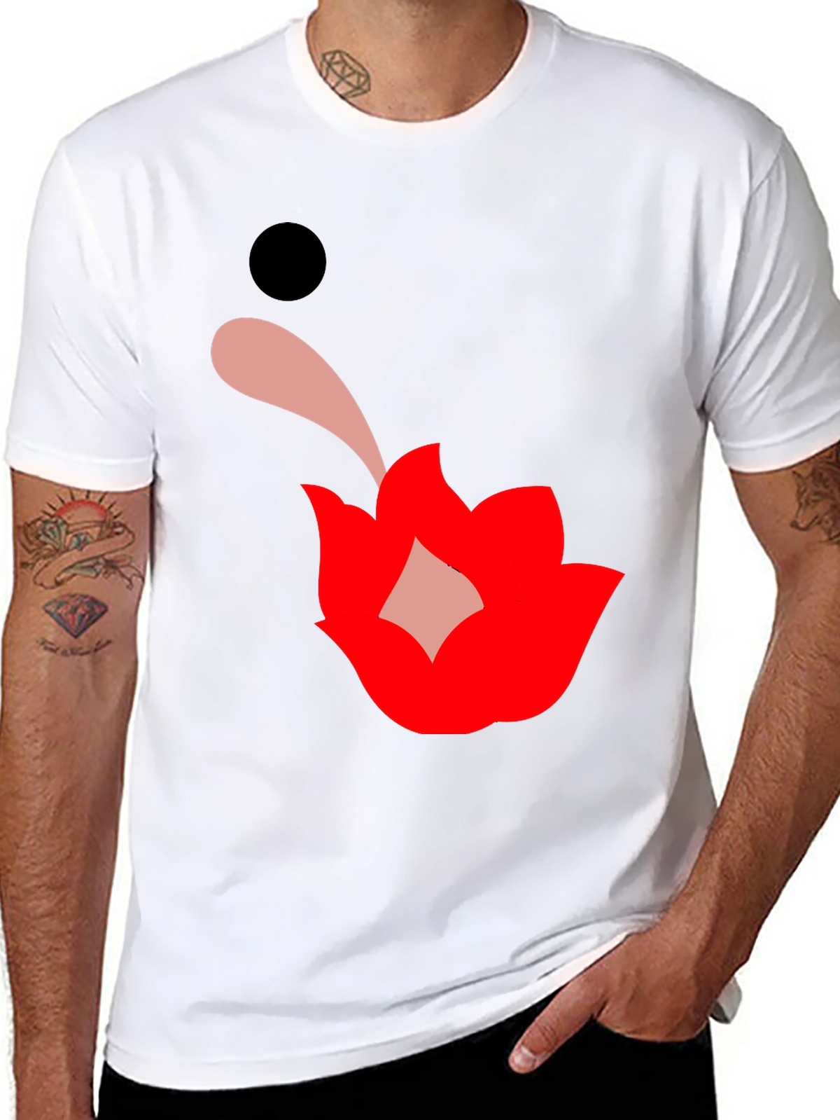 Graphic Print Black Tee