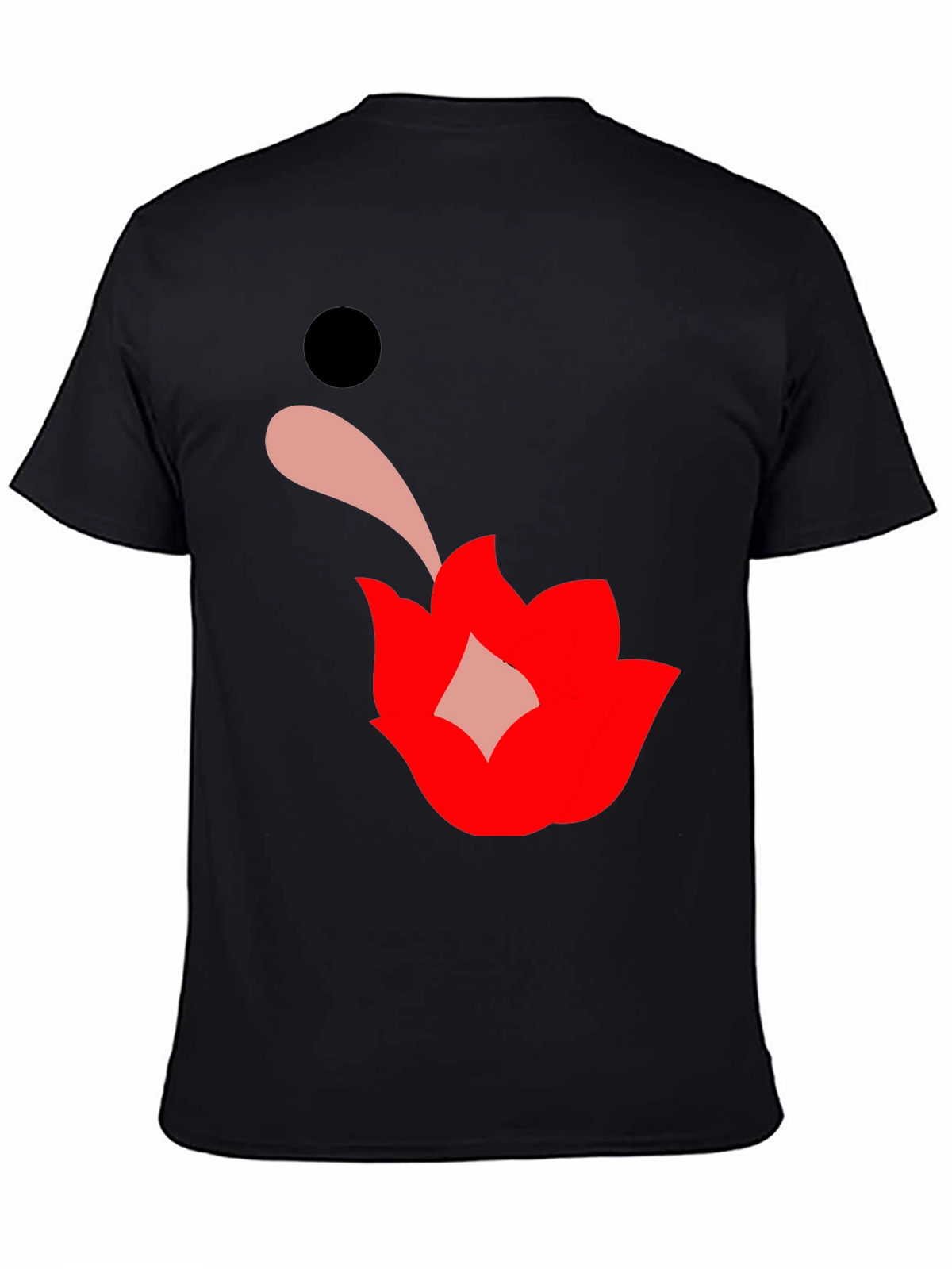 Graphic Print Black Tee