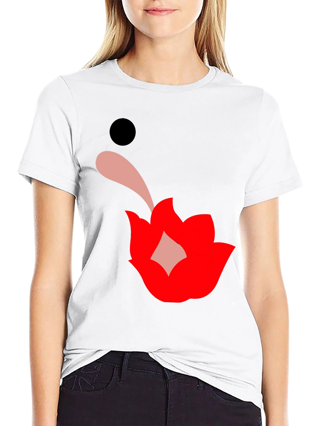 Graphic Print Black Tee