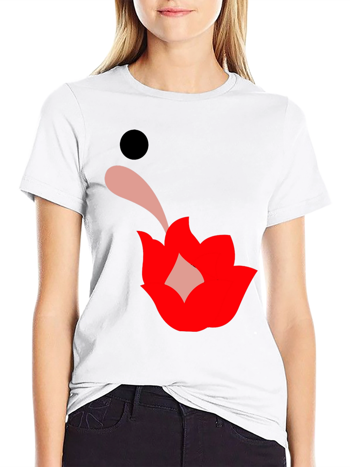 Graphic Print Black Tee