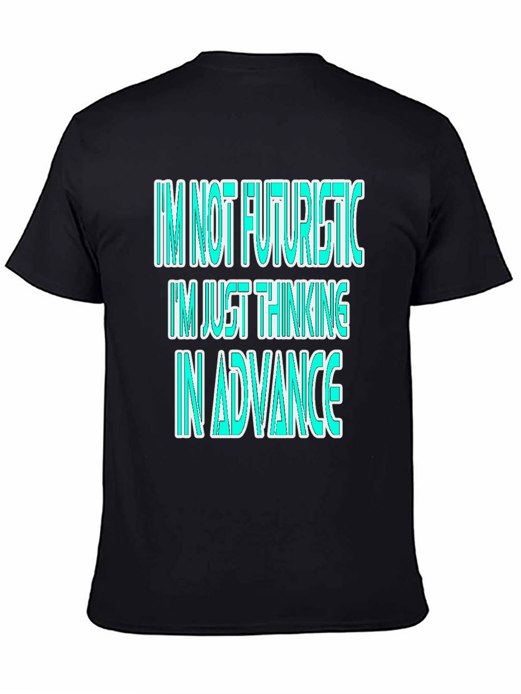 Futuristic Thinking Graphic Tee - Black Cotton Casual T-Shirt