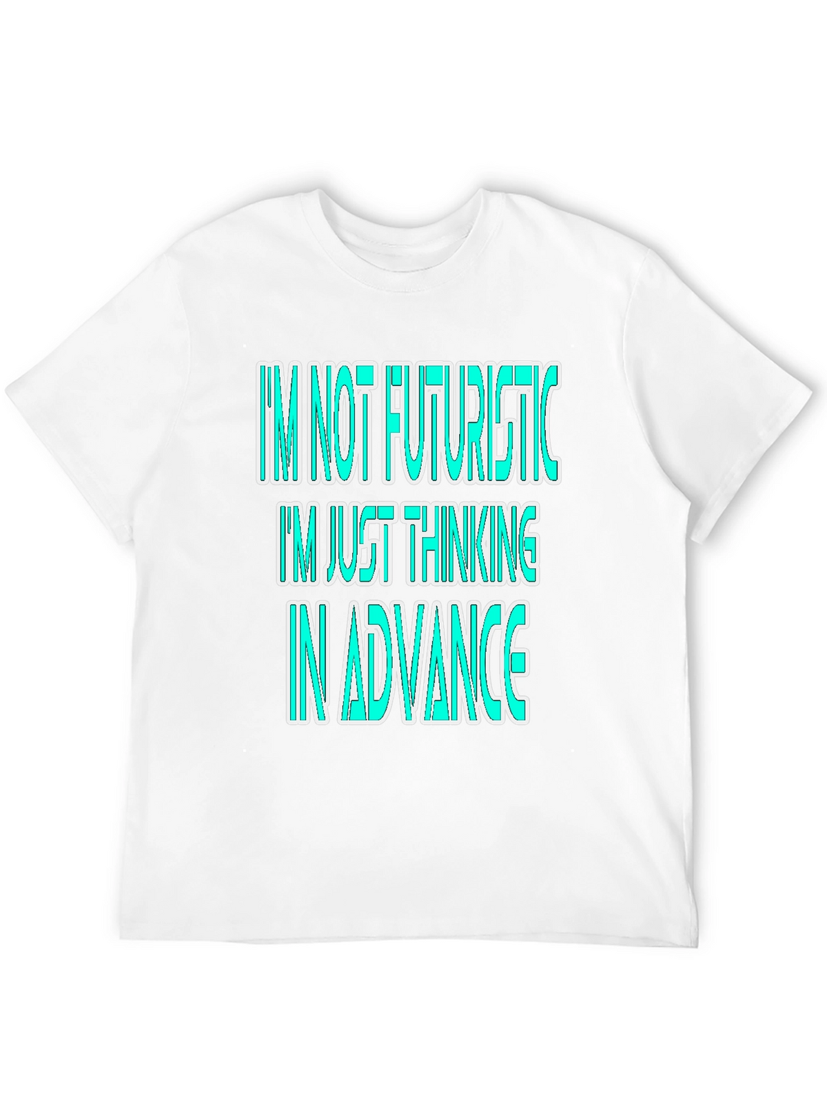 Futuristic Thinking Graphic Tee - Black Cotton Casual T-Shirt