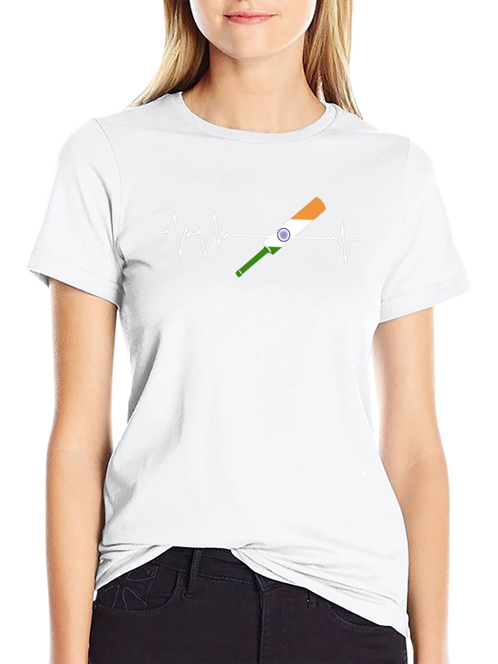 Cricket Heartbeat Tee - India Fan T-Shirt