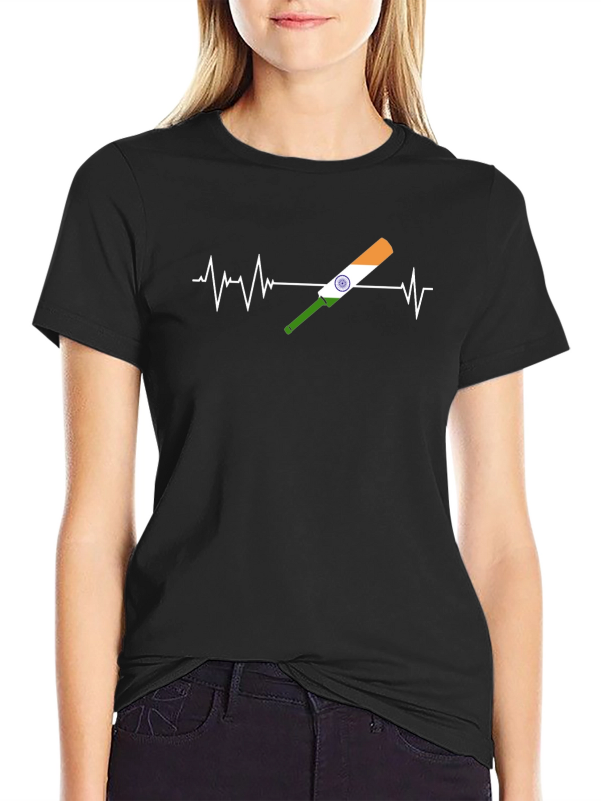 Cricket Heartbeat Tee - India Fan T-Shirt