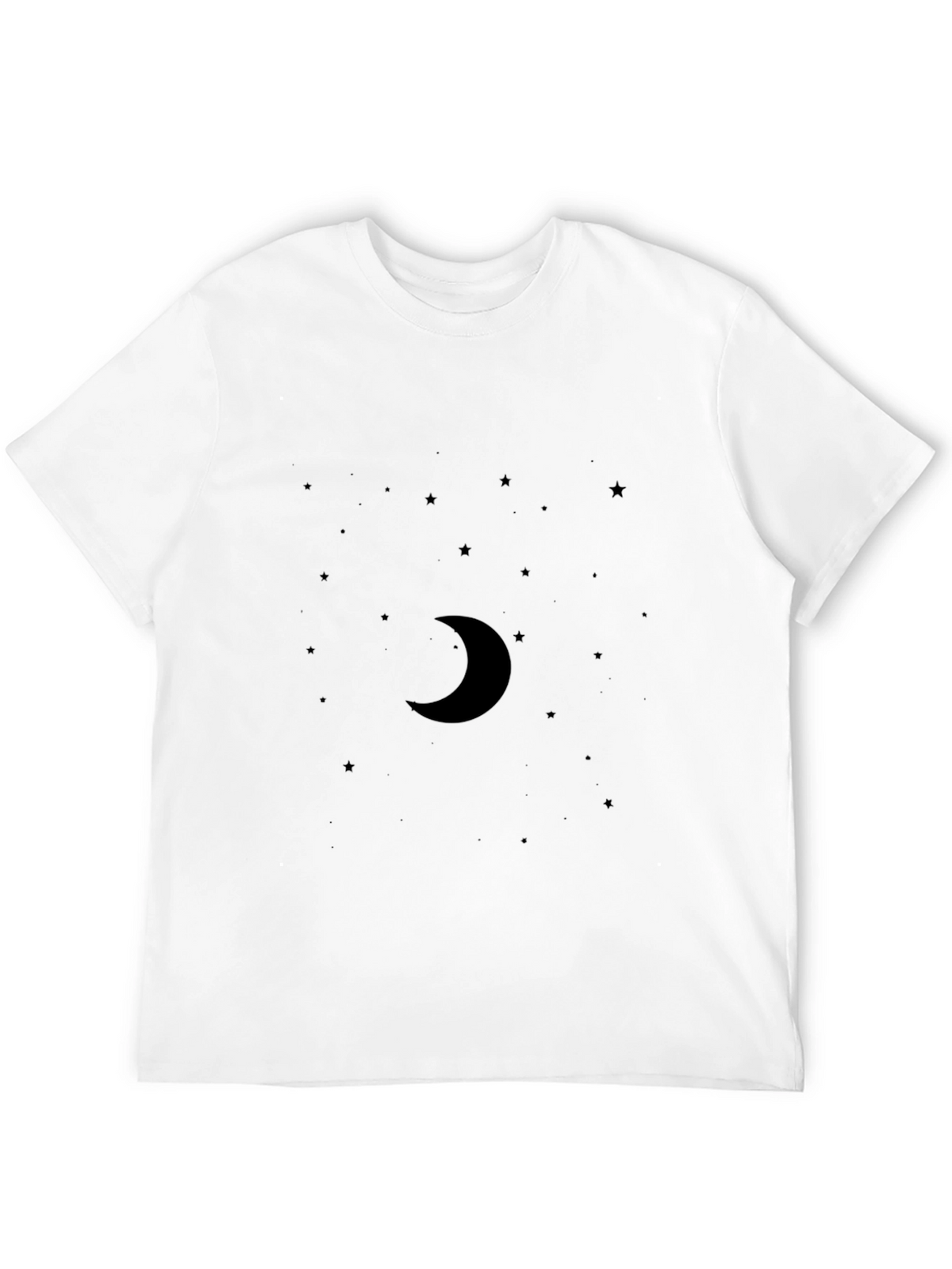 Midnight Moon Graphic Tee - Soft Black Cotton