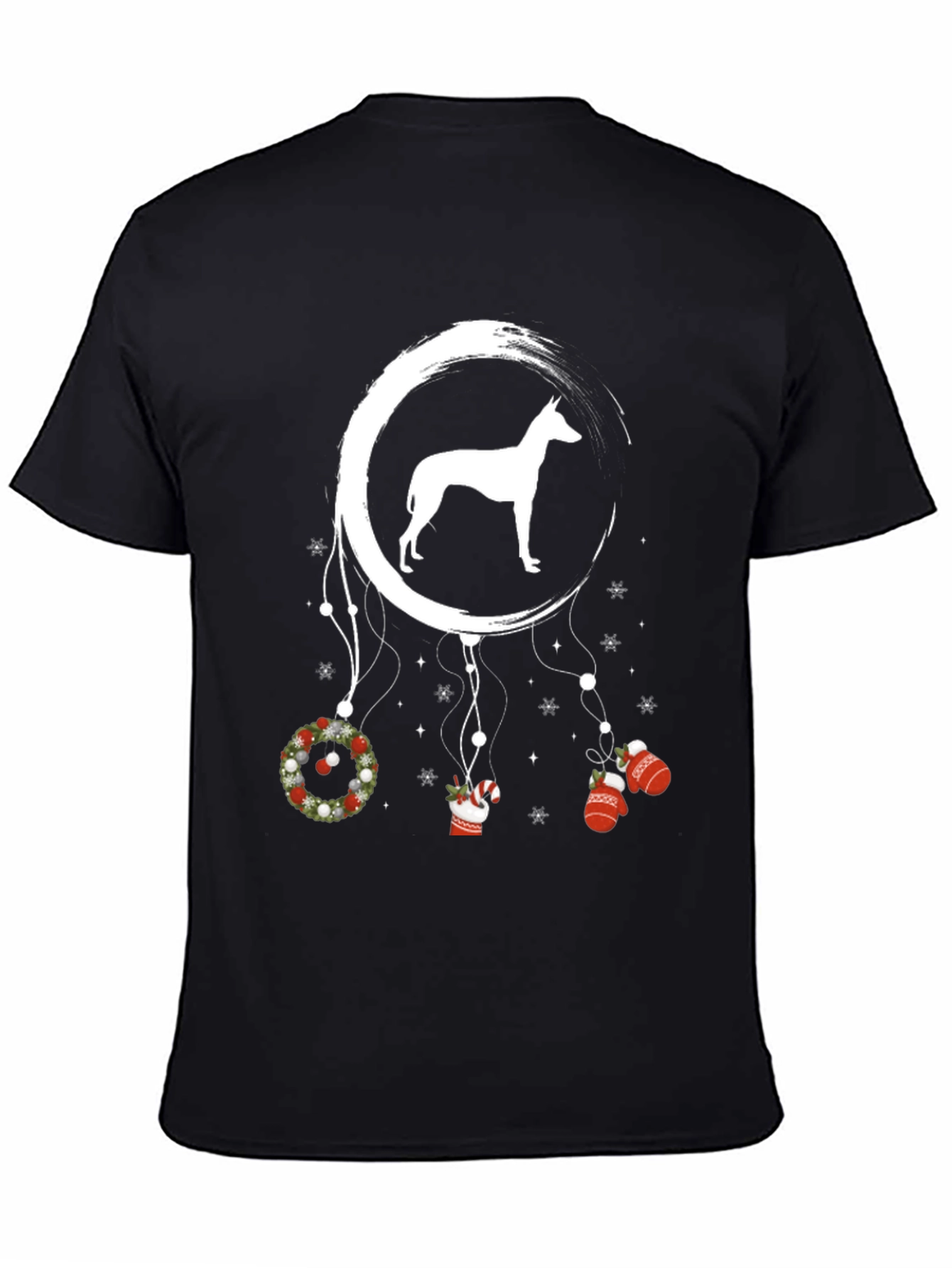 Dog Silhouette Christmas Dreamcatcher T-Shirt