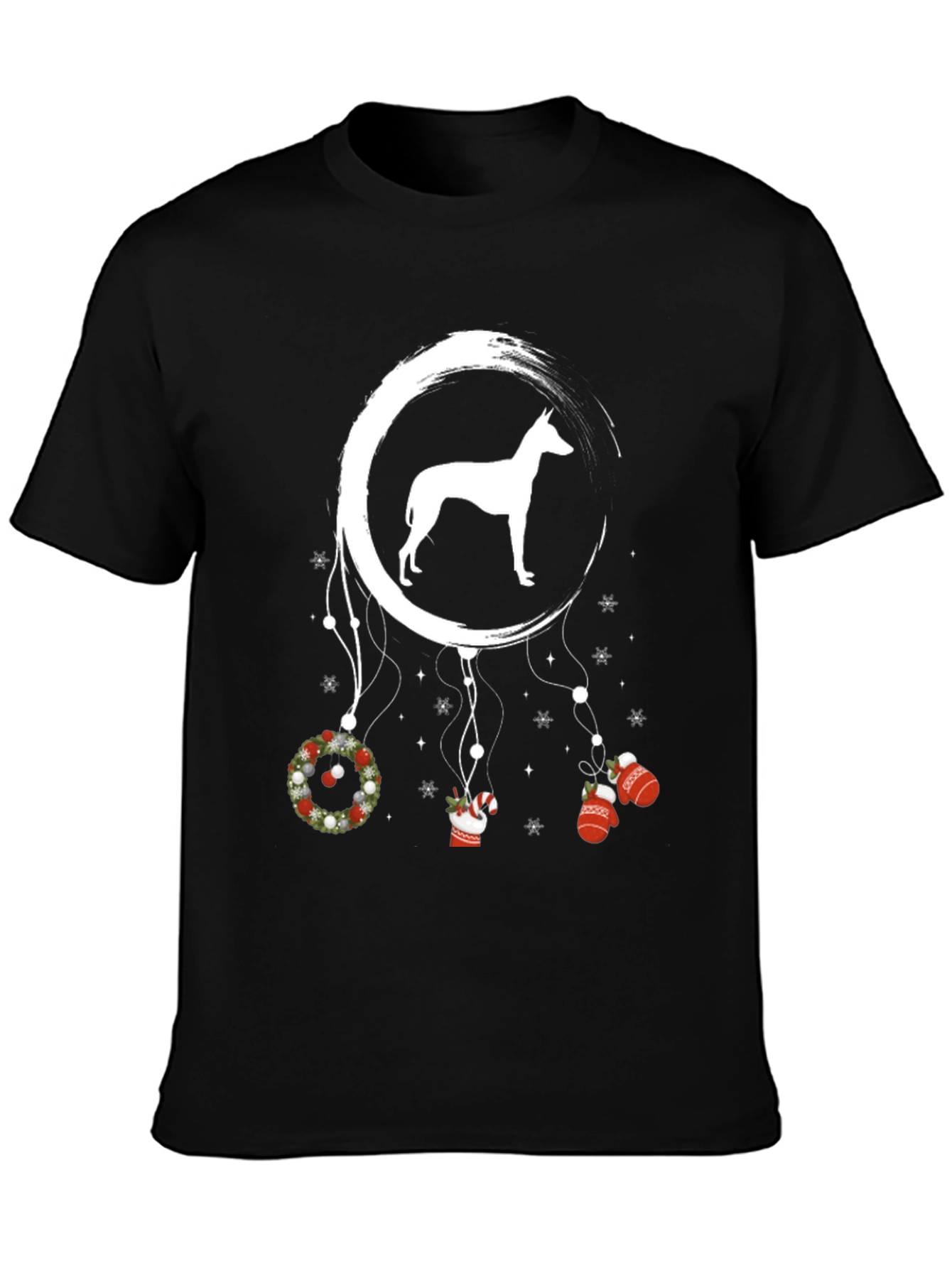 Dog Silhouette Christmas Dreamcatcher T-Shirt