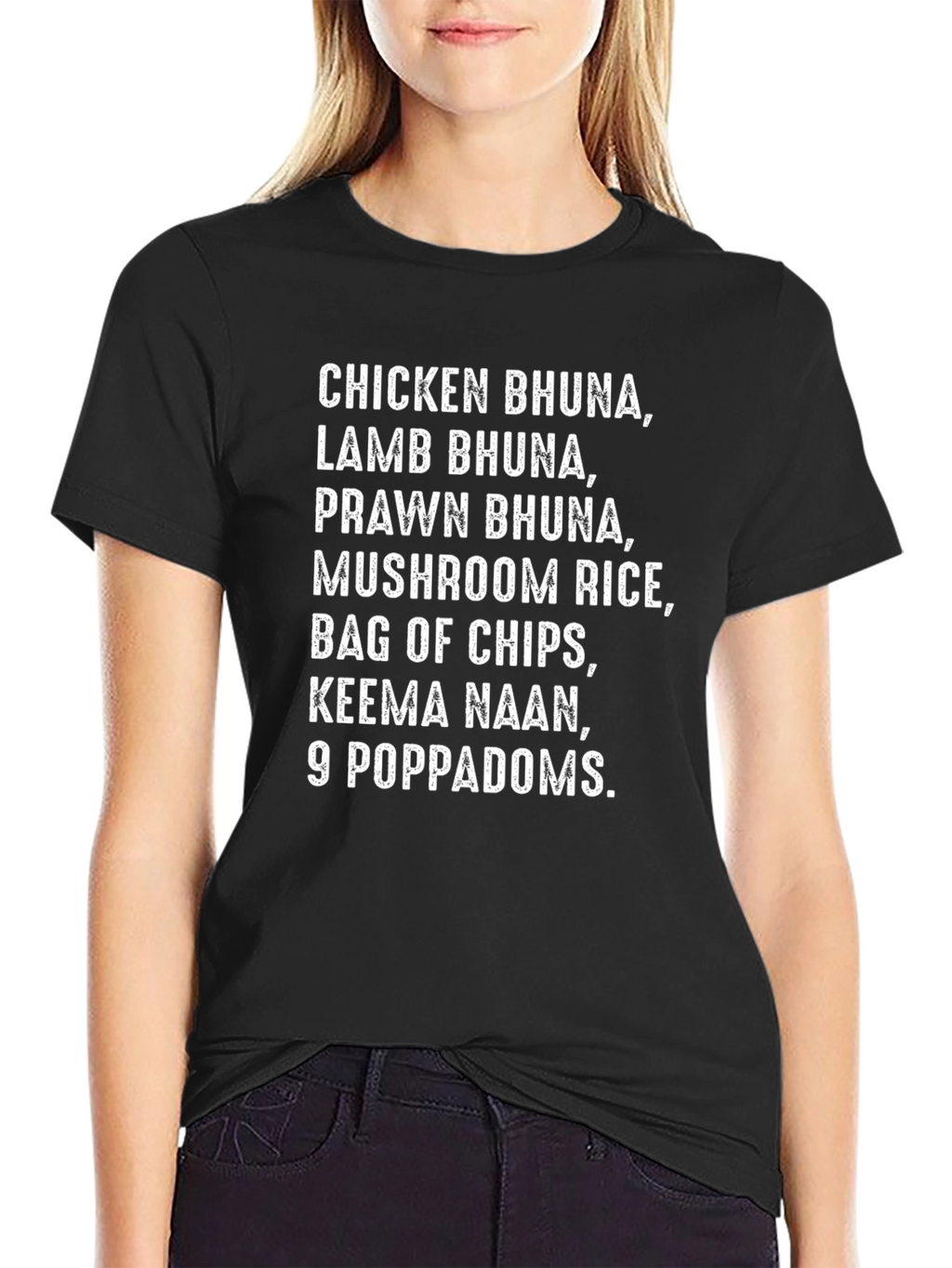 Funny Indian Food Order Black T-Shirt