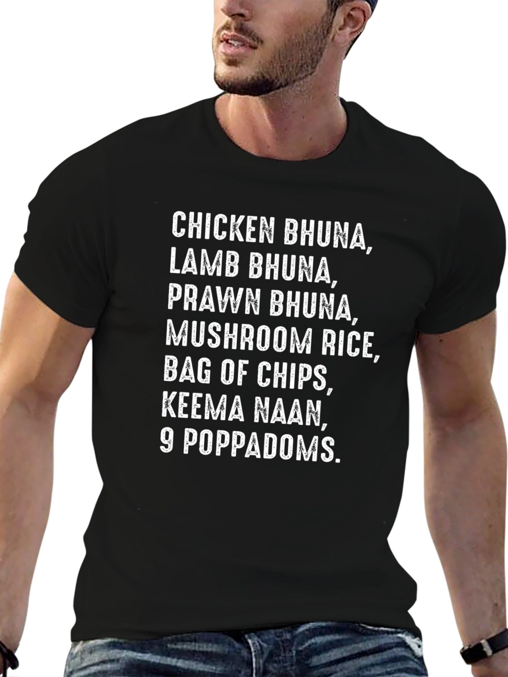 Funny Indian Food Order Black T-Shirt
